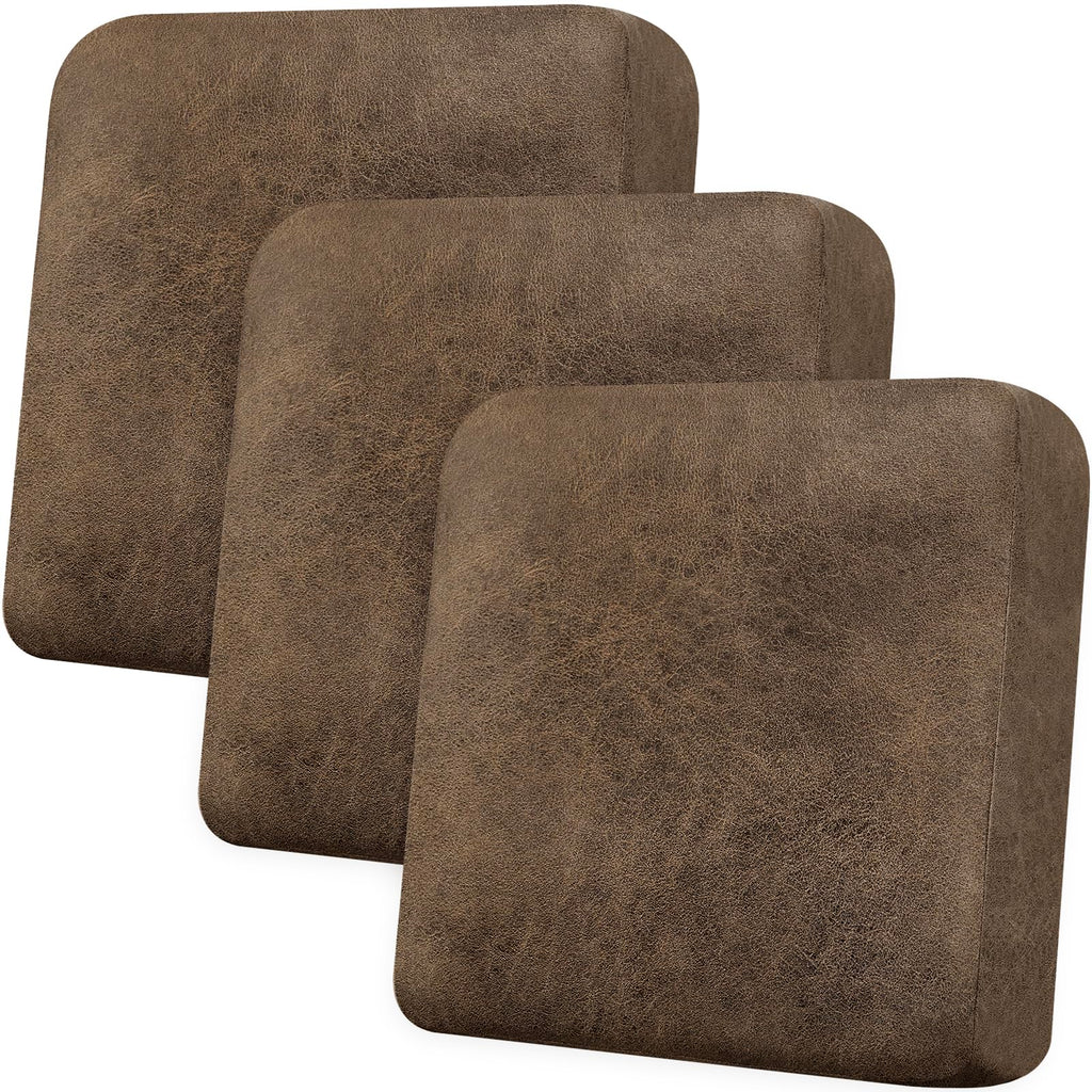 Loveseat Cushion Covers Leather-Look 2PC Stretch Love Seat Slipcover Sets for Living Room Individual Couch Seat Protector, Pet-Friendly, Non-Slip, Easy Fit - Coffee