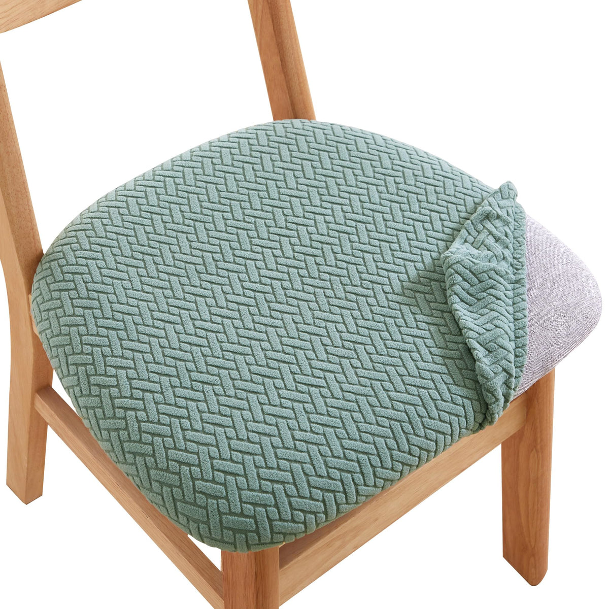 CRFATOP Waterproof Dining Chair Seat Cover Set of 6 Cushion Cover,L,Green