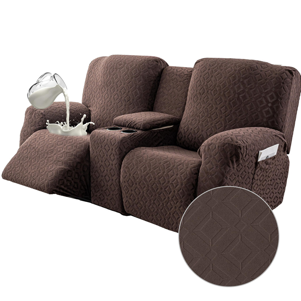 Genina Waterproof Recliner Loveseat Cover,2 Seat Couch Cover,Chocolate