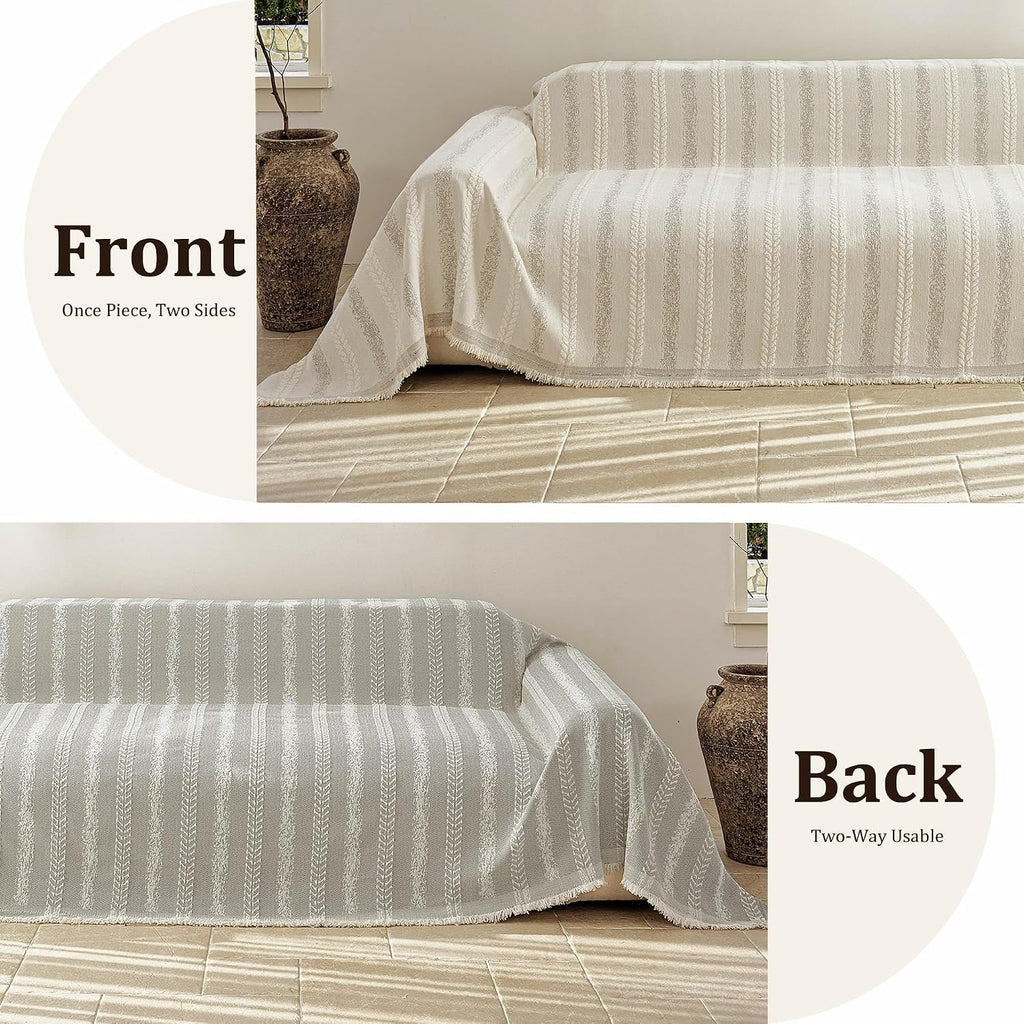 VOIR Waterproof Couch Covers for Dogs Washable, Boho Stripe Sofa Cover