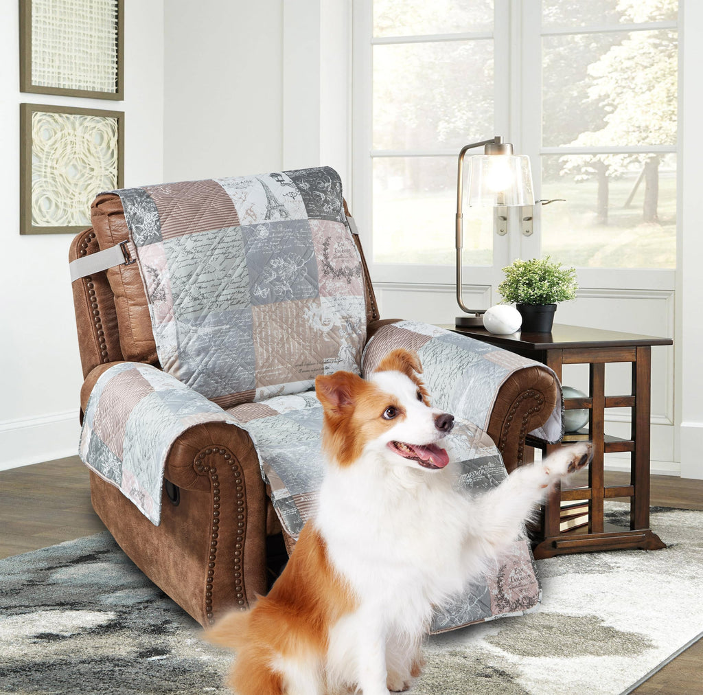 Brilliant Sunshine Blue Toile Couch Loveseat Slip Cover for Dogs