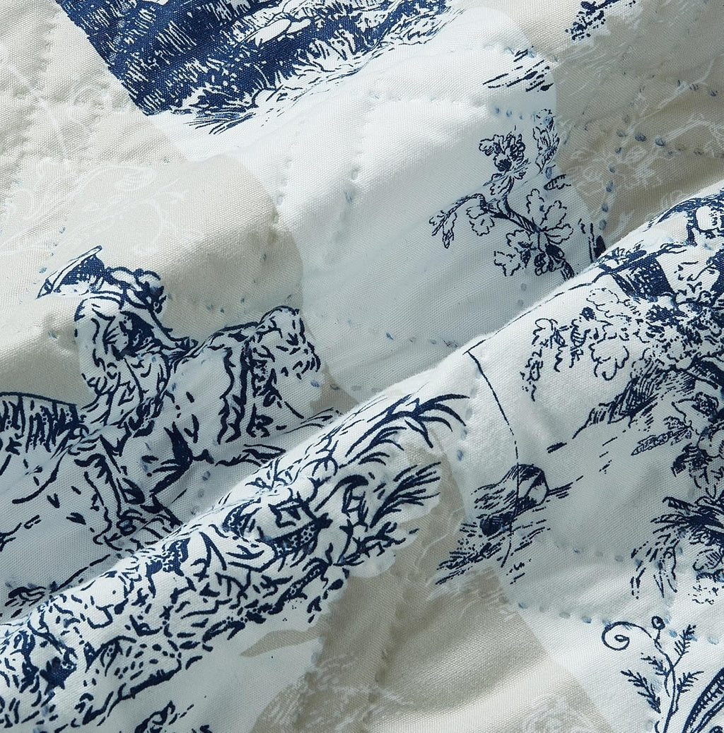Brilliant Sunshine Blue Toile Couch Loveseat Slip Cover for Dogs