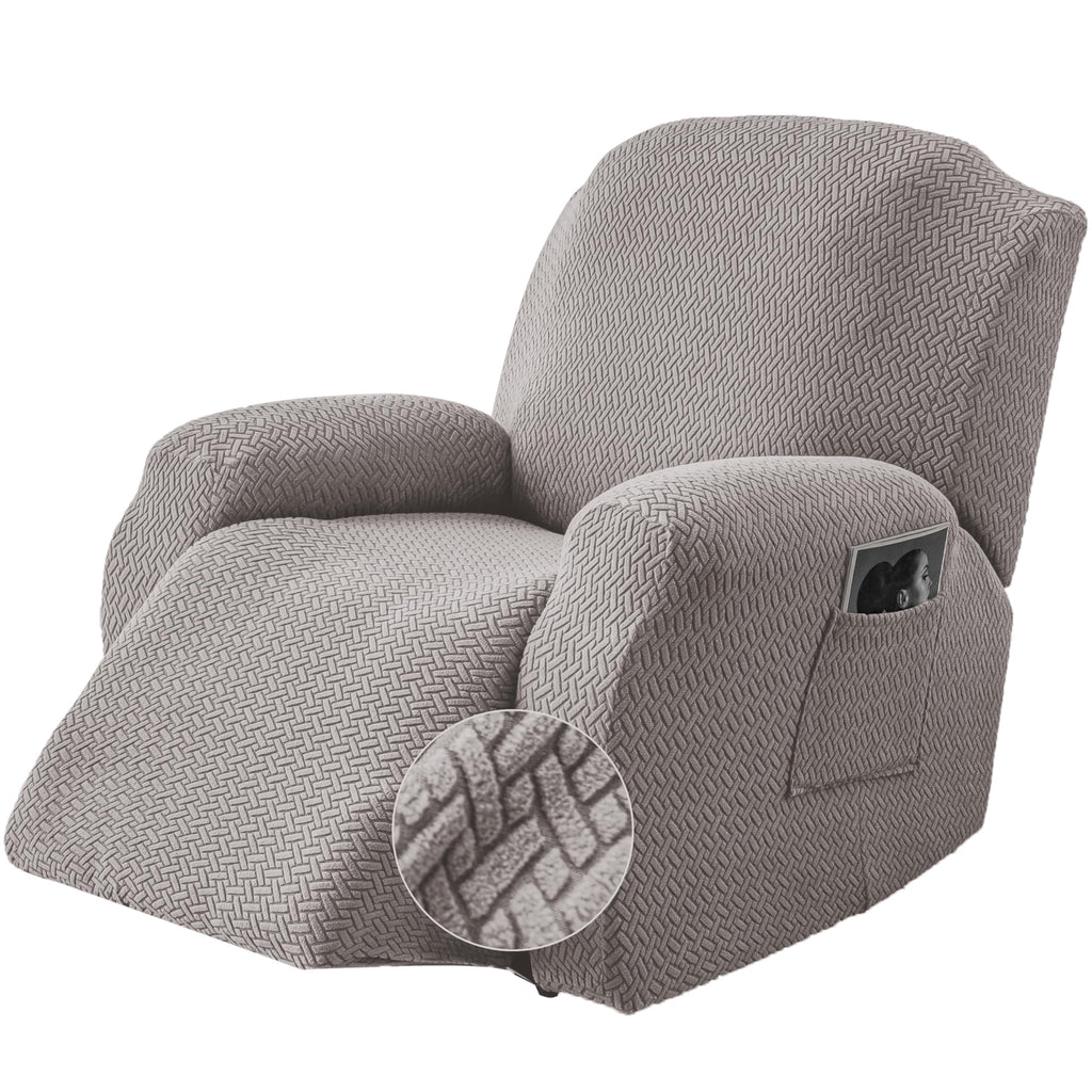 Genina Recliner Loveseat Covers with Console,2 Seater,Taupe