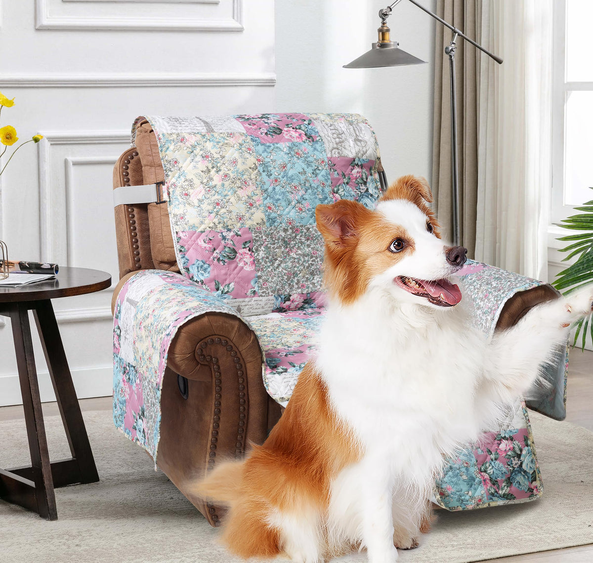 Brilliant Sunshine Multi Grey Stripes Couch Loveseat Slip Cover for Dogs