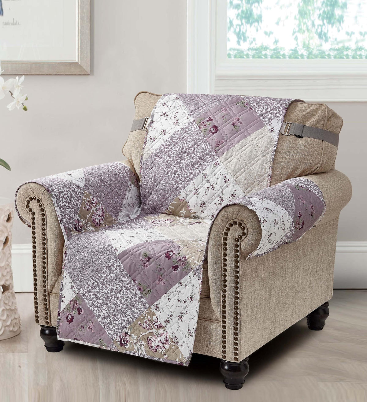 Brilliant Sunshine Blue Toile Couch Loveseat Slip Cover for Dogs