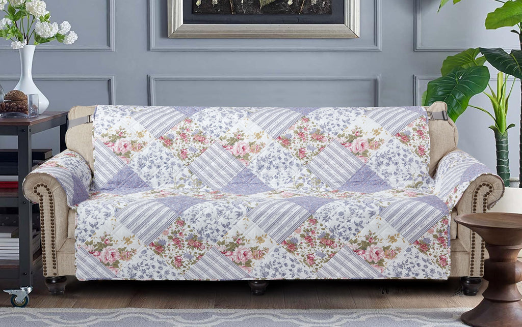 Brilliant Sunshine Multi Grey Stripes Couch Loveseat Slip Cover for Dogs