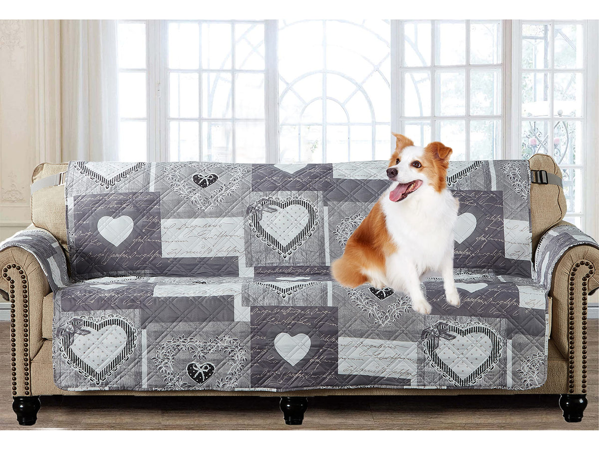 Brilliant Sunshine Blue Toile Couch Loveseat Slip Cover for Dogs
