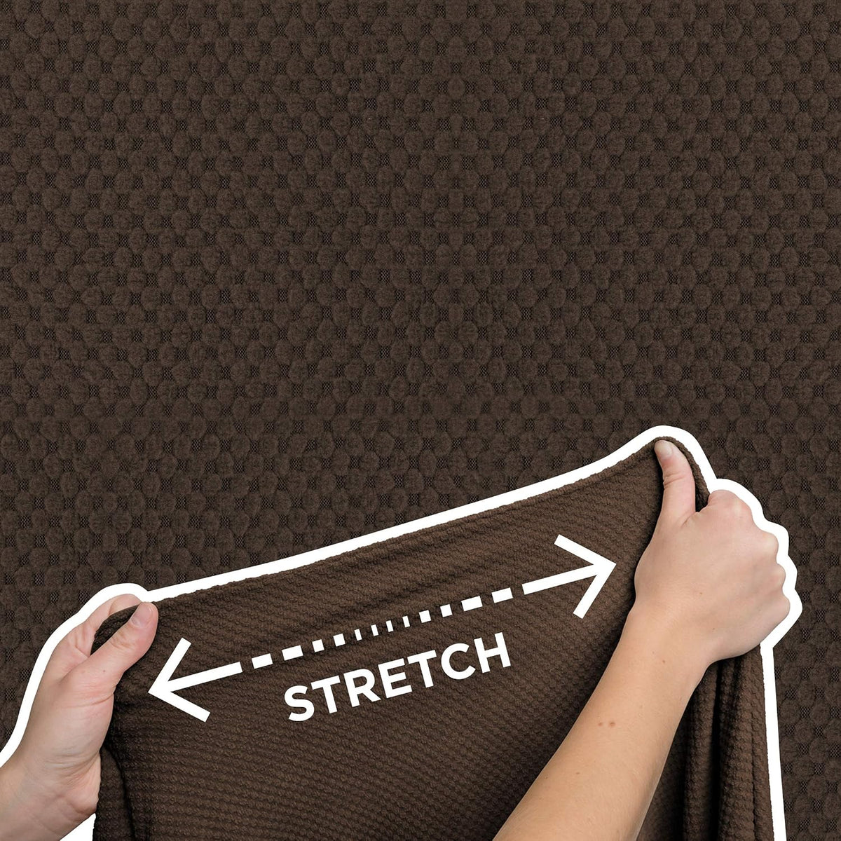 MAYTEX Pixel Ultra Soft Stretch 2 Piece Furniture Cover Loveseat Slipcover, Chocolate (4300512)