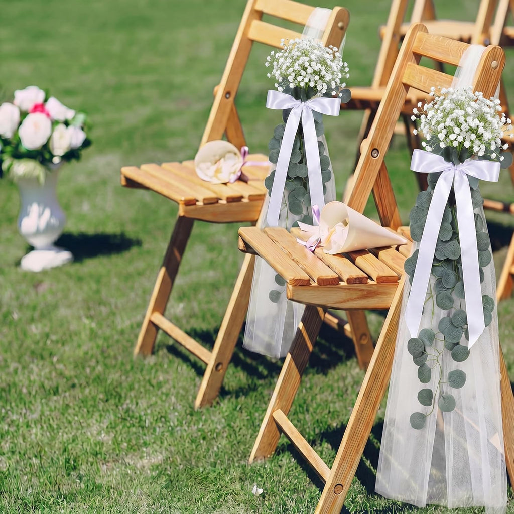 24 Set Wedding Aisle Chair Decorations Church Pew Wedding Decor