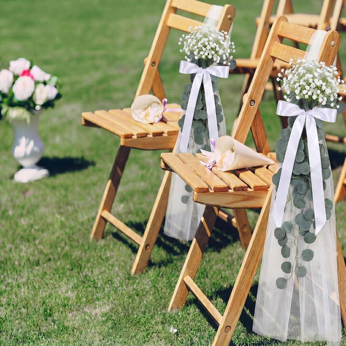 24 Set Wedding Aisle Chair Decorations Church Pew Wedding Decor