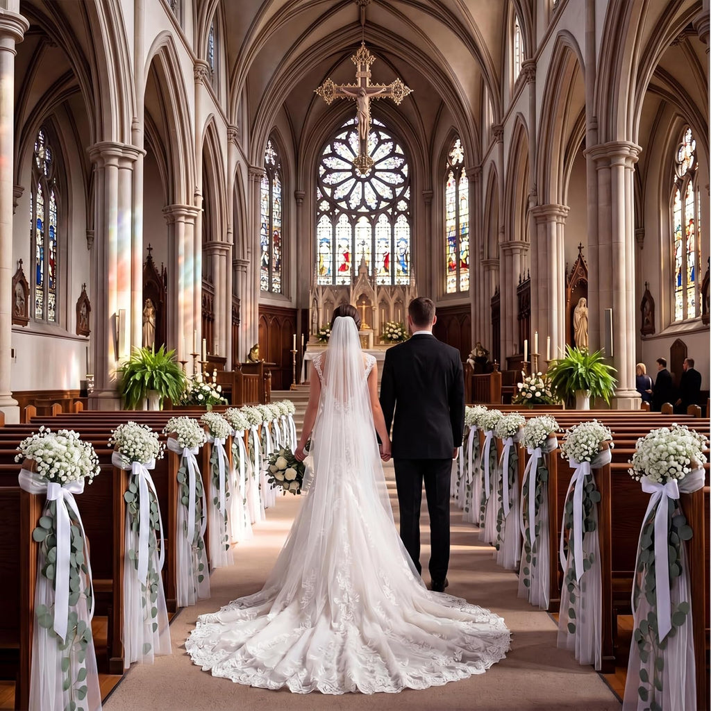 24 Set Wedding Aisle Chair Decorations Church Pew Wedding Decor