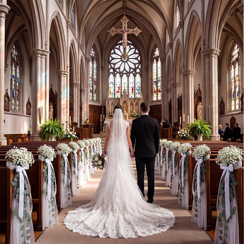 24 Set Wedding Aisle Chair Decorations Church Pew Wedding Decor