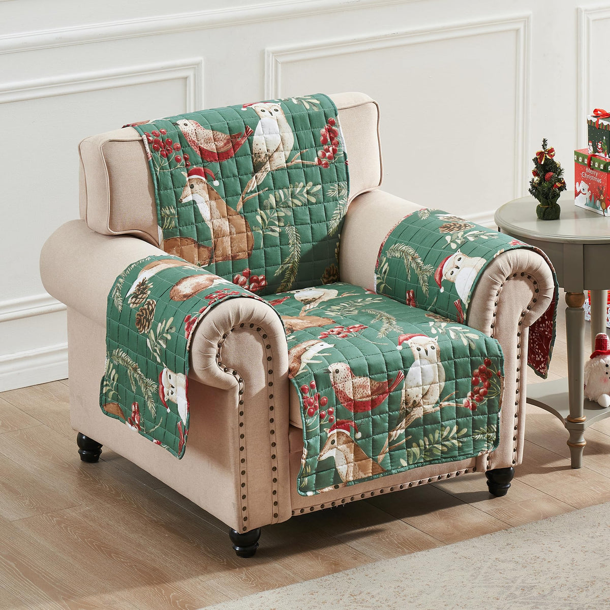 Greenland Home Willow Reversible Slipcover - Furniture Protector - Loveseat - Natural