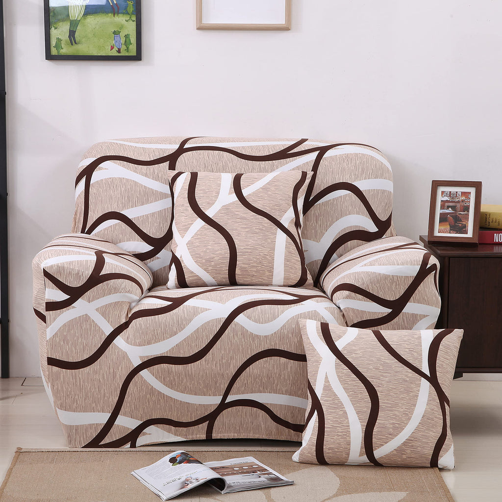 HOOBUY Printed Sofa Cover Stretch Couch Covers Patterned Loveseat Slipcovers for 2 Seater Cushion Couch Love Seat Set (BXMY, 2 Seater/Loveseat)