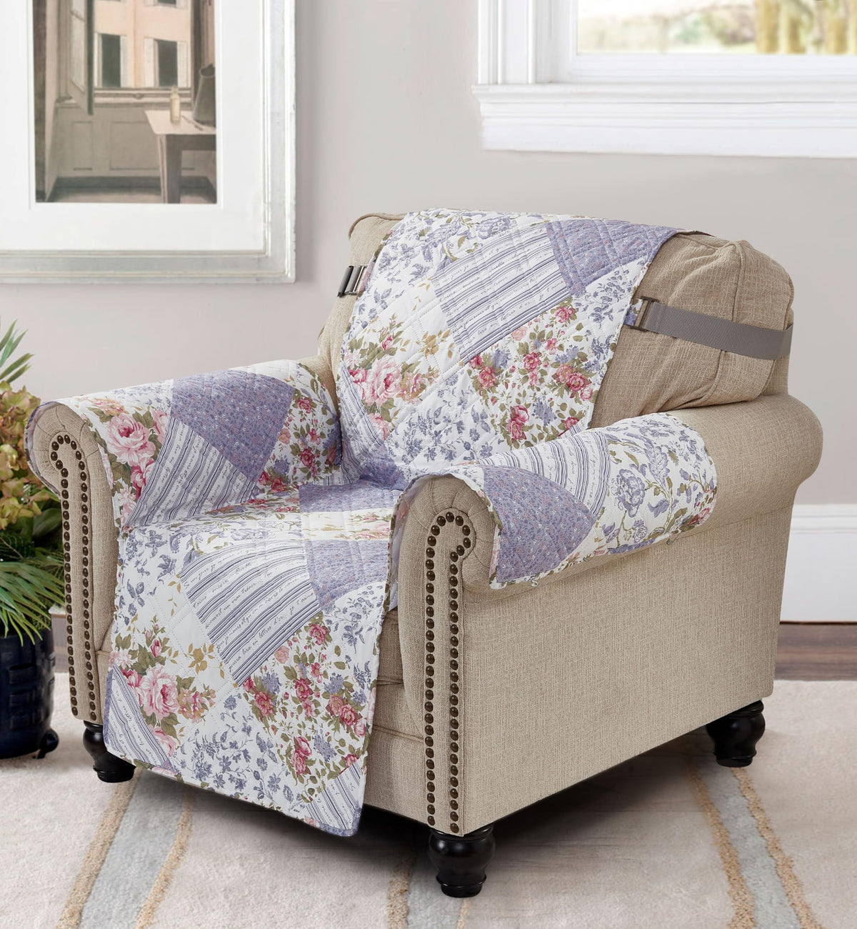 Brilliant Sunshine Multi Grey Stripes Couch Loveseat Slip Cover for Dogs