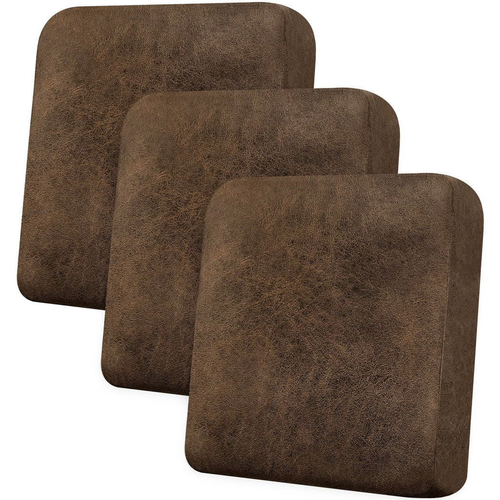 Loveseat Cushion Covers Leather-Look 2PC Stretch Love Seat Slipcover Sets for Living Room Individual Couch Seat Protector, Pet-Friendly, Non-Slip, Easy Fit - Coffee