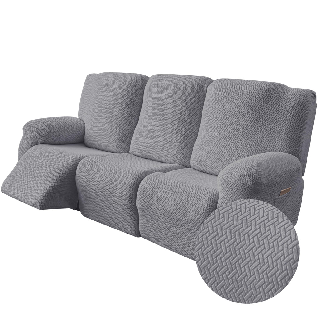 Genina Recliner Loveseat Covers with Console,2 Seater,Taupe