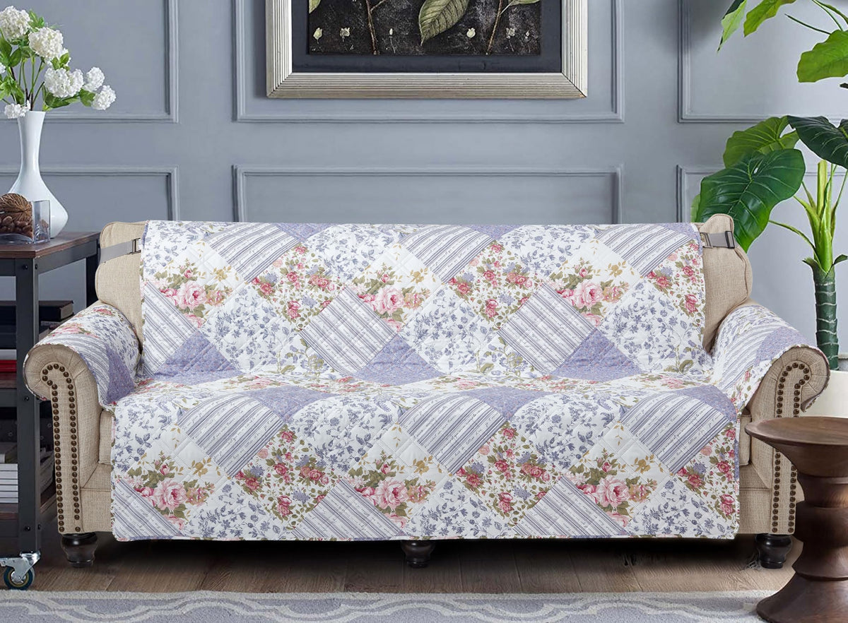 Brilliant Sunshine Multi Grey Stripes Couch Loveseat Slip Cover for Dogs