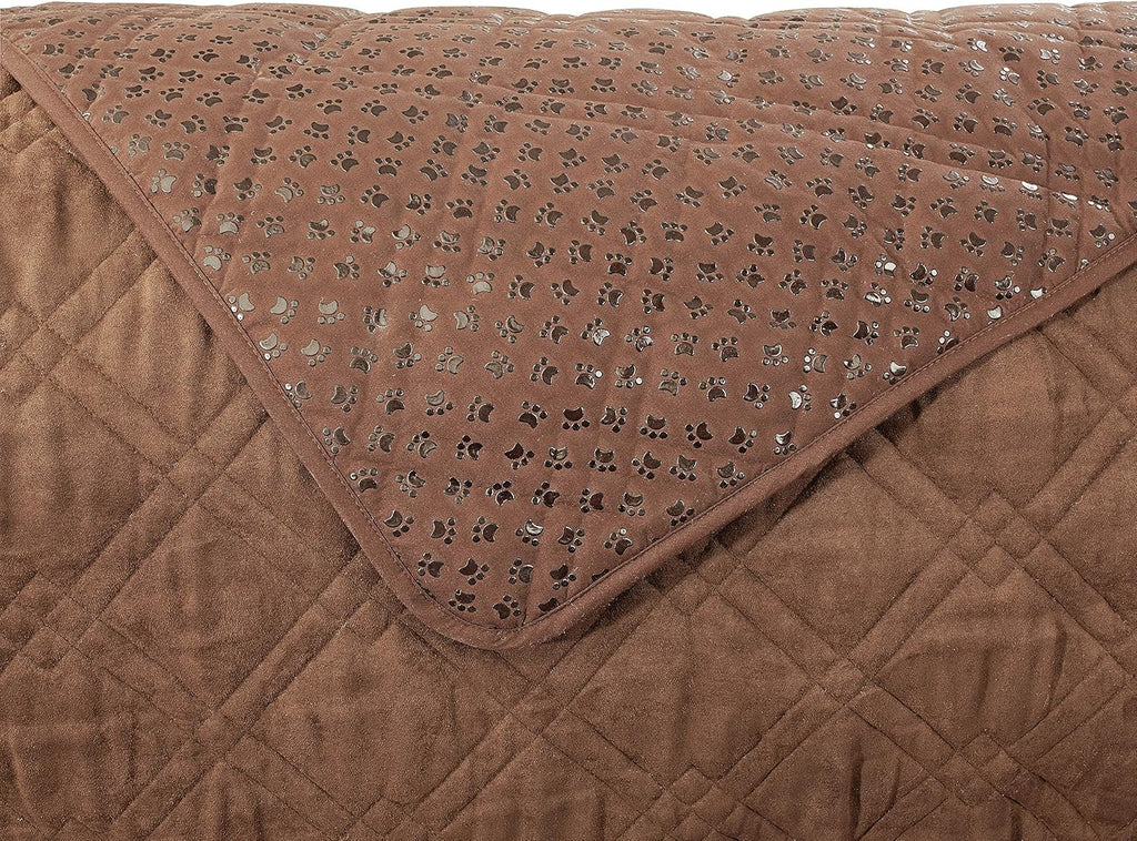 SureFit SF45035 Deluxe Non Skid Waterproof Pet Loveseat Furniture Cover - Brown