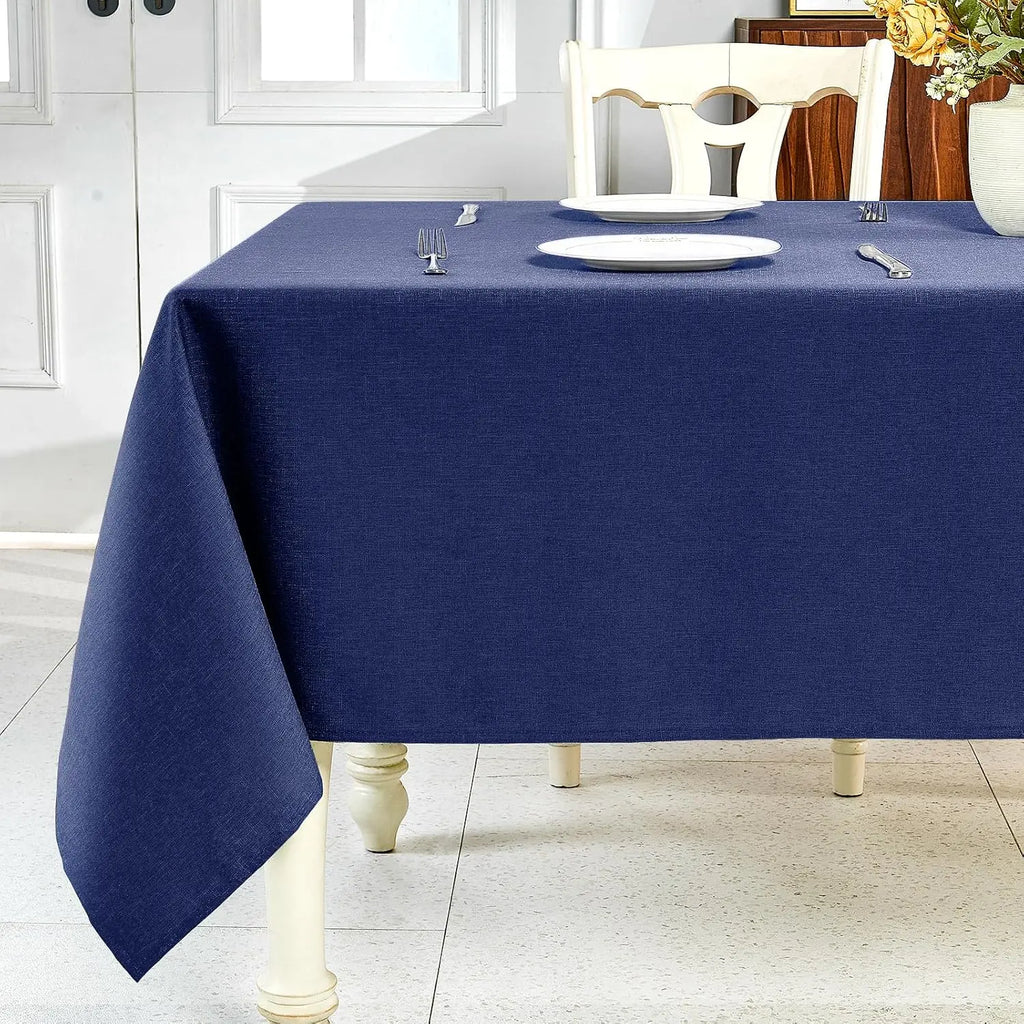 Polyester Rectangle Tablecloth - Sage Green, 60x104 in, Wrinkle-Free, Wipe-Clean, Waterproof, Machine Washable, Solid Textured Dining Cover for Party, Spring Wedding Kitchen Decor
