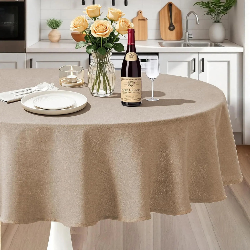 Polyester Rectangle Tablecloth - Sage Green, 60x104 in, Wrinkle-Free, Wipe-Clean, Waterproof, Machine Washable, Solid Textured Dining Cover for Party, Spring Wedding Kitchen Decor