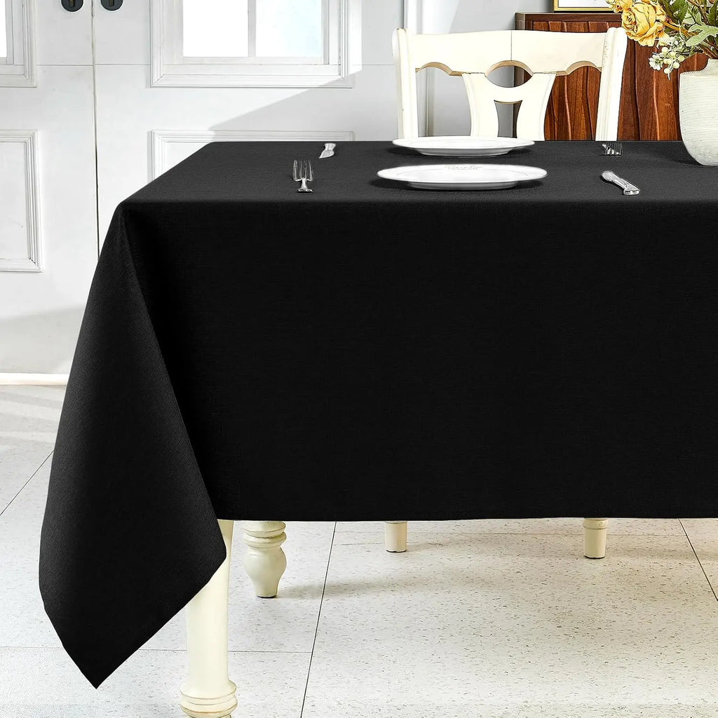 Polyester Rectangle Tablecloth - Sage Green, 60x104 in, Wrinkle-Free, Wipe-Clean, Waterproof, Machine Washable, Solid Textured Dining Cover for Party, Spring Wedding Kitchen Decor