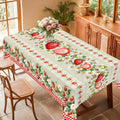 1 piece, strawberry-themed tablecloth, strawberry flower mesh design, country style rectangular tablecloth, spring and summer decoration, Home party decorations, kitchen accessory, indoor and outdoor decoration