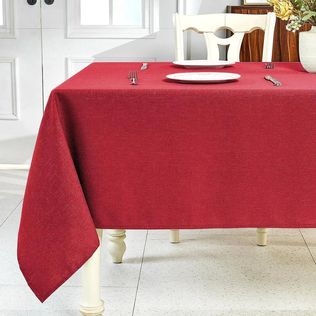 Polyester Rectangle Tablecloth - Sage Green, 60x104 in, Wrinkle-Free, Wipe-Clean, Waterproof, Machine Washable, Solid Textured Dining Cover for Party, Spring Wedding Kitchen Decor