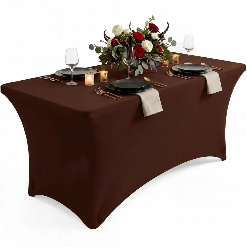 Utopia Kitchen Spandex Blend Rectangle Fitted Tablecover Set, Machine Washable, Wrinkle-Free, Event-Friendly, Reinforced Pockets, Outdoor/Indoor Use for Weddings & Everyday Decor