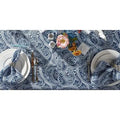 Design Imports 60" x 84" Blue Paisley Print Tablecloth with  Zipper