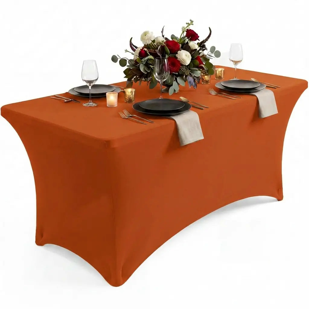Utopia Kitchen Spandex Blend Rectangle Fitted Tablecover Set, Machine Washable, Wrinkle-Free, Event-Friendly, Reinforced Pockets, Outdoor/Indoor Use for Weddings & Everyday Decor
